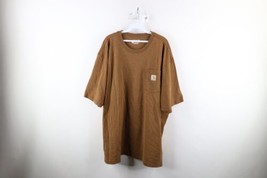 Vintage Carhartt Mens 2XL Loose Fit Spell Out Short Sleeve Pocket T-Shirt Orange - £27.62 GBP