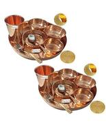 Prisha India Craft Set of 2 Traditional Indian Dinnerware Pure Copper Di... - £102.22 GBP