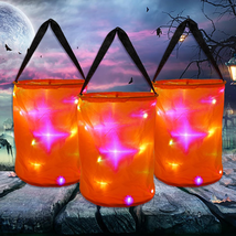 3 Pcs LED Light Halloween Candy Bags for Kids Light up Multipurpose Hall... - $17.03