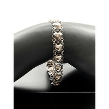 Vintage 925 Sterling Bracelet with Linked Embossed Hearts - $51.23