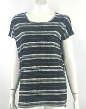 ellos Tunic Top Small Size (10 / 12) Black White Striped Short Sleeve Shirt NEW - £15.30 GBP