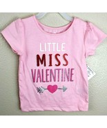 Infant &amp; Toddler Girls Pink &amp; Red Little Miss Valentine T-Shirt Tee Shir... - £7.35 GBP