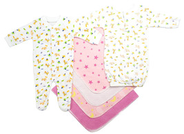 Girl 100% Cotton Newborn Girls 6 Piece Layette Set Newborn - $37.41