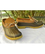 LL Bean Leather  &amp; Rubber Duck-Boat Boots EUC Brown-Tan Mud Boots Mens 8M - £46.09 GBP