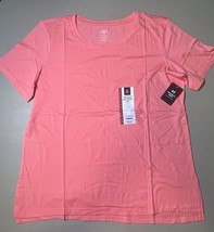 Members Mark Ladies Essential Crewneck SS Tee Size XL - Peach Pucker - $11.88