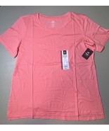 Members Mark Ladies Essential Crewneck SS Tee Size XL - Peach Pucker - $218.20 MXN