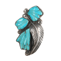 Felicita Eustace Cochiti (1927-2016) Silver and carved turquoise pendant/ pin - £385.74 GBP