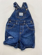 Carter&#39;s Shortalls Denim Infant Boys Size 12 Months Blue Jean Short Overalls - $9.89