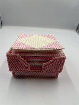 Handmade Needlepoint Coasters Square Set PINK ABOUT  4.25x4.25 SEE ALL - £11.24 GBP