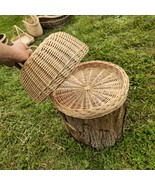 Natural Food Cloche for Bread &amp; Cheese - Handmade Wicker Food Cover with... - $197.49 CAD
