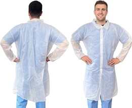 Disposable Lab Coats for Adults XL, Pack of 100 White Disposable Lab Coat No... - £148.78 GBP