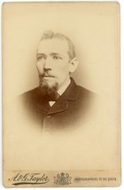 Circa 1890&#39;S Cabinet Card Man Goatee Suit Tie A&amp;G Taylor Queen London Uk - £9.59 GBP