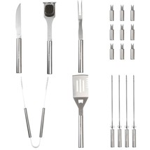 Bbq Tool Set, 18Pc Stainless Steel Grill Kit, Heavy Duty Barbecue Utensils And G - £40.23 GBP