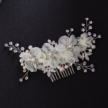wedding hair accessories Bride Hair Comb White Lace Flower Tiara Crowns Hair Com - £12.99 GBP