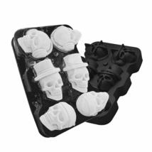 3D Skull Flexible Silicone Ice Cube Mold Tray, Makes Six Giant Skulls, Best Sili - £11.34 GBP