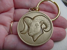 (MD50-A) mountain RAM bighorn Sheep head BRONZE Medallion KEY RING - £12.41 GBP