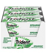 Trident White Spearmint Sugar Free Gum, 9 Pack of 16 Pieces (144 Total P... - £16.62 GBP