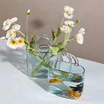 Nordic Style Glass Flower Vase Fish Bowl Vase Table Ornament Handbag Vase - $68.88+