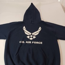 Gildan Dryblend US AIR FORCE Mens Blue Cotton Blend Hoodie Pullover Sweatshirt M image 9