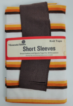 Vtg NWT Short Sleeve Knit Top Sewing Kit Brown Orange Striped Minnesota ... - £11.73 GBP