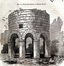 Newport Rhode Island Tower 1845 Woodcut Printing Victorian Revolution DWY9A - £30.93 GBP