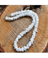 Hawaiian White Puka Shell Chip Heishe Surfer Necklace - mens/womens neck... - $241.33 MXN