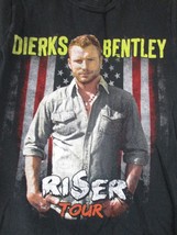 DIERKS BENTLEY Riser Concert Tour Short Sleeve Graphic Black T-Shirt Size S - $10.39