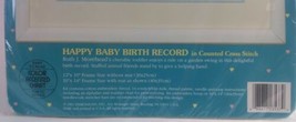 1991 Dimensions Baby Hugs Kit Happy Baby Birth Record Counted Cross Stitch  - $17.82