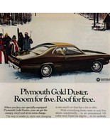 1972 Chrysler Plymouth Gold Duster Advertisement Automobilia Skiing DWII17 - $29.99