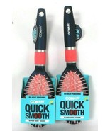 2 Ct Conair Quick Smooth No Heat Finishing Shine De-Poof Cushion Hair Brush - £22.49 GBP