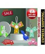 Squeeze Fidget Fingertip Spinner Press Decompress Push Toy Keychain Anti... - $5.45