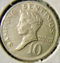 1974 Philippines-10 Sentimos-About Uncirculated - $1.49
