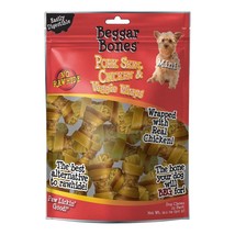 Savory Prime Beggar Bones Pork Skin, Chicken &amp; Veggie Wraps Dog Treats 1ea/SM, 2 - £18.95 GBP