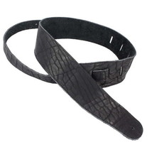 Henry Heller 2.5&quot; American Buffalo Leather Guitar Strap, Black - £37.71 GBP