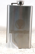 Jagermeister Stainless Steel Flask - 6 fl oz. with Funnel New Old Stock ... - $15.49