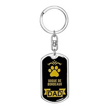 Dog Dad Gift Dogue De Bordeaux Swivel Keychain Engraved 18k Gold - £36.36 GBP