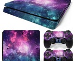 For PS4 Slim Console &amp; 2 Controllers Galaxy Space Vinyl Skin Wrap Decal  - £11.84 GBP