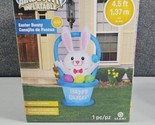 Easter Bunny Blue Basket Gemmy Airblown Inflatable LED Yard Decor 4.5ft ... - $27.32