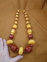 (V-600) Huge Chunky yellow + red African Moroccan Copal AMBER 30&quot; long Necklace - £384.65 GBP