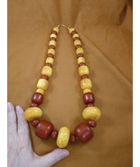 (V-600) Huge Chunky yellow + red African Moroccan Copal AMBER 30&quot; long N... - £393.32 GBP
