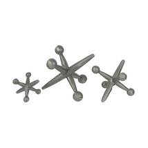 Scratch &amp; Dent Set of 3 Raw Cast Iron Decorative Toy Jack Sculptures - £24.09 GBP