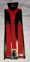 Suspenders Men Or Women Y-Shape Back Clip On Elastic Adjust Red Color - $12.59