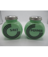 Jadeite Glass Salt and Pepper Shakers Depression Style Tire Range Size A... - £19.61 GBP