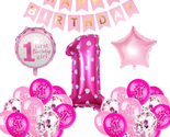 1St Birthday Balloons Decoration Set for Girl,Pink and Confetti Balloons... - $16.10