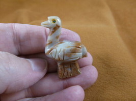 (Y-OST-26) little baby white OSTRICH carving SOAPSTONE PERU FIGURINE bir... - $8.59