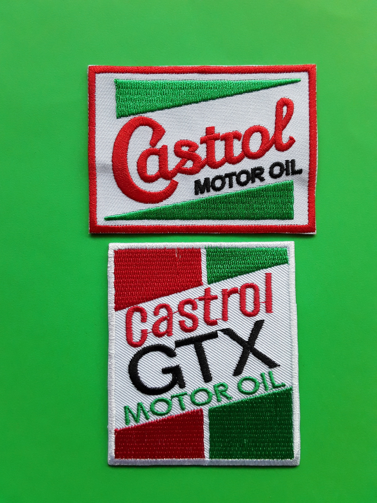 CASTROL MOTOR OIL GTX RALLY MOTORSPORT EMBROIDERED PATCHES x  2