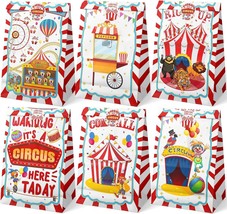 Circus Party Favor Bags 24 Pcs Carnival Party Candy Bags with Stickers Carnival  - £29.07 GBP