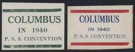 1940 &quot;P.S.S. Convention&quot; &quot;Columbus&quot;, Ohio Cinderella / Poster Stamps MNH - $12.99