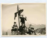 5 Young Men on a Mountain Top Beim Schober Krews Photo November 1955  - $17.82