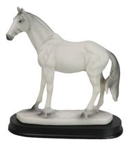 Equine Rare Breed Camarillo White Horse Steed Model Figurine On Base 6.25"L - $24.99